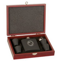 Rosewood Finish Flask Gift Set